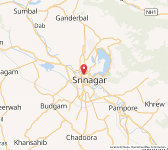 Map of Srinagar, Kashmir
