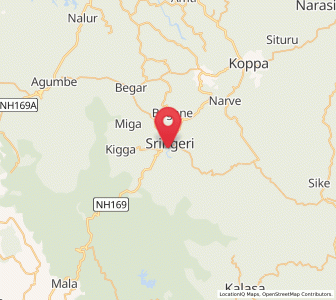 Map of Sringeri, Karnataka