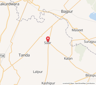 Map of Suar, Uttar Pradesh