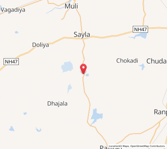 Map of Sudamda, Gujarat