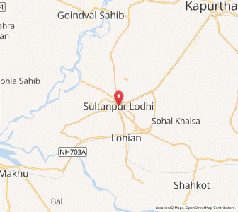 Map of Sultanpur Lodhi, Punjab