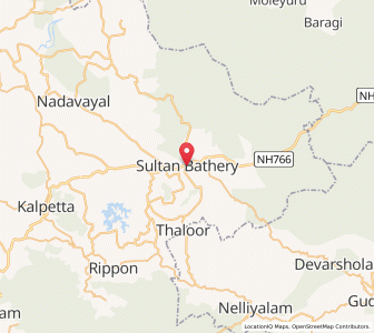 Map of Sultans Battery, Kerala
