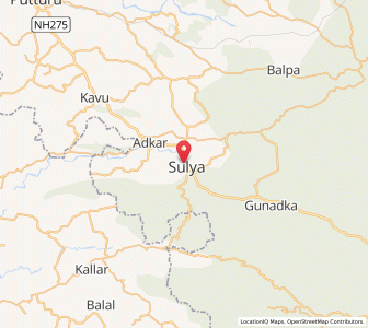 Map of Sulya, Karnataka