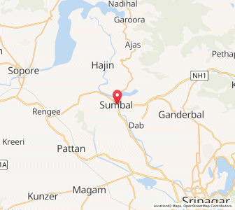 Map of Sumbal, Kashmir