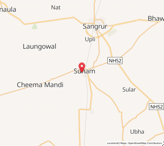 Map of Sunam, Punjab