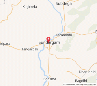 Map of Sundargarh, Odisha