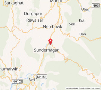 Map of Sundarnagar, Himachal Pradesh