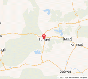 Map of Sundrel, Madhya Pradesh