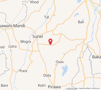 Map of Sunel Chhoti, Rajasthan