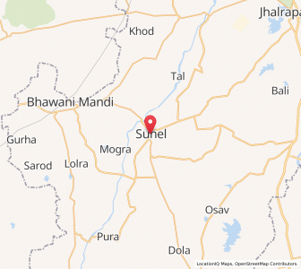 Map of Sunel, Rajasthan