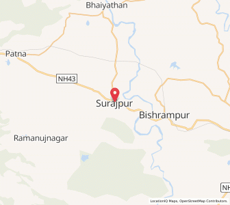 Map of Surajpur, Chhattisgarh