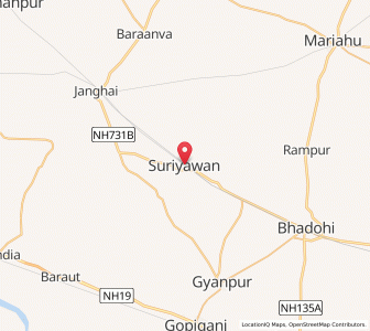 Map of Surianwan, Uttar Pradesh