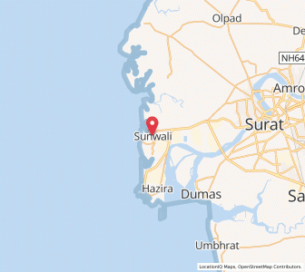 Map of Suvali, Gujarat