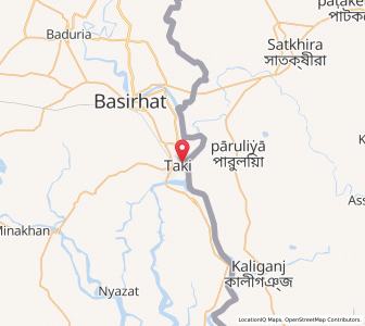 Map of Taki, West Bengal