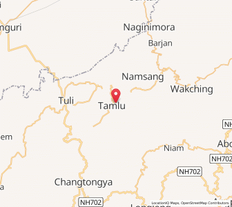 Map of Tamlu, Nagaland