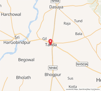 Map of Tanda, Punjab