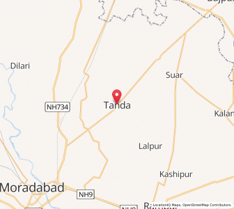 Map of Tānda, Uttar Pradesh