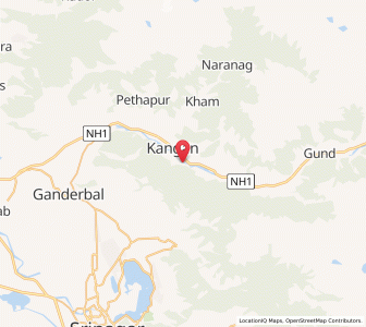 Map of Tang-i-Chhitar, Kashmir