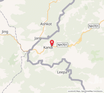 Map of Tangdhar, Kashmir