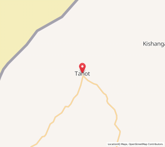 Map of Tanot, Rajasthan