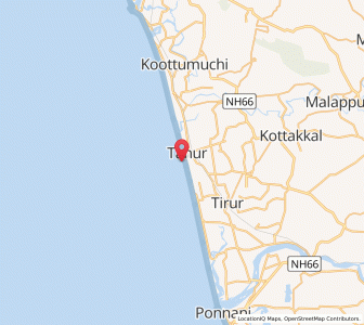 Map of Tanur, Kerala
