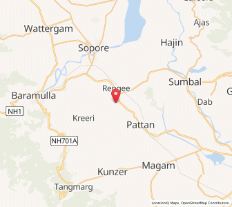 Map of Tapar Bala, Kashmir