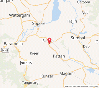 Map of Tapar Pain, Kashmir