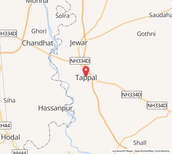 Map of Tappal, Uttar Pradesh