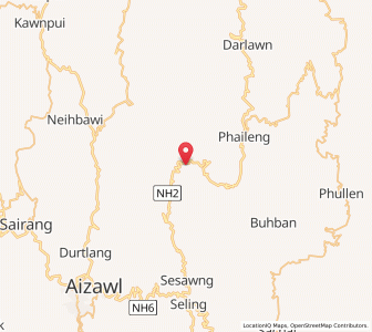 Map of Tawkzawl, Mizoram