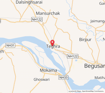 Map of Teghra, Bihar