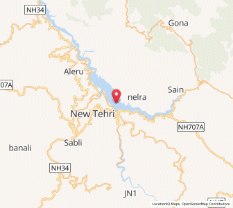 Map of Tehri, Uttarakhand
