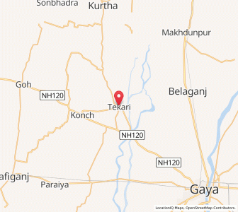 Map of Tekari, Bihar