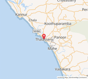 Map of Tellicherry, Kerala
