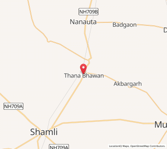 Map of Thana Bhawan, Uttar Pradesh