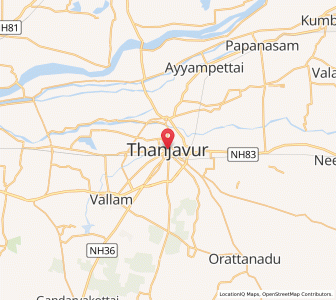 Map of Thanjavur, Tamil Nadu