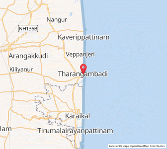 Map of Tharangambadi, Tamil Nadu
