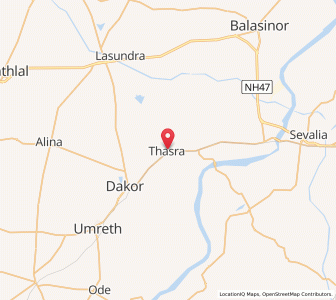 Map of Thasra, Gujarat