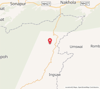Map of Thayang, Meghalaya