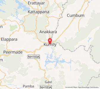 Map of Thekkadi, Kerala