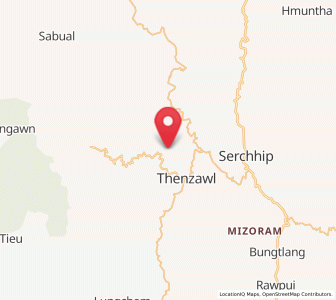 Map of Thenzawl, Mizoram
