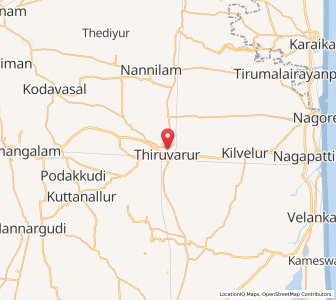 Map of Thiruvarur, Tamil Nadu