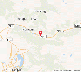 Map of Thiun, Kashmir