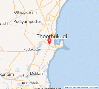 Map of Thoothukudi, Tamil Nadu