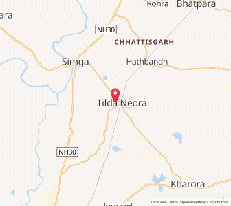 Map of Tilda, Chhattisgarh