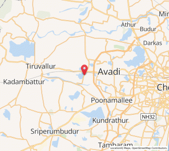 Map of Tinnanur, Tamil Nadu