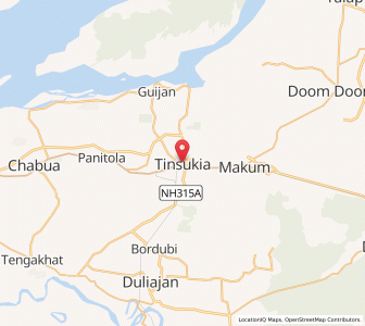 Map of Tinsukia, Assam