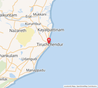 Map of Tiruchchendur, Tamil Nadu