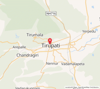 Map of Tirupati, Andhra Pradesh