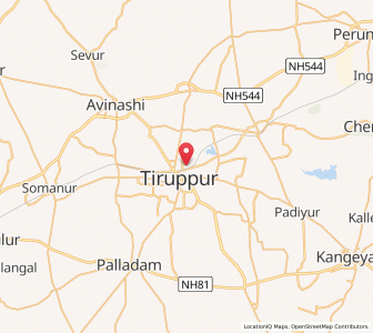 Map of Tiruppur, Tamil Nadu
