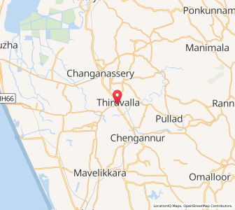 Map of Tiruvalla, Kerala